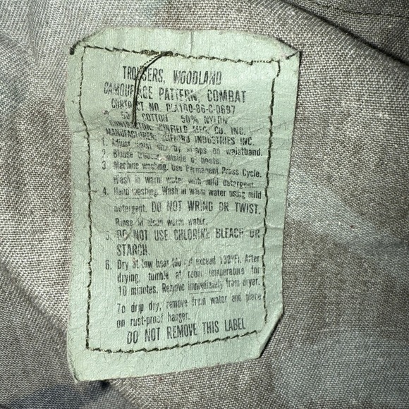 Vintage US Army Pants Mens Small Regular Woodland Camo BDU Combat Military 80s - Picture 7 of 11